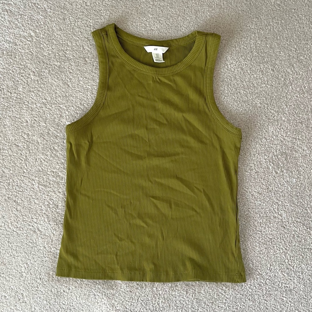 H&M olive green tank top